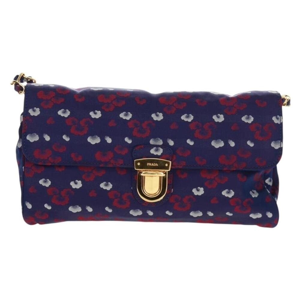 Prada Satin Chain Shoulder Bag Purple